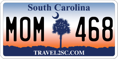 SC license plate MOM468