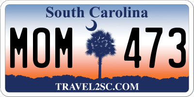 SC license plate MOM473
