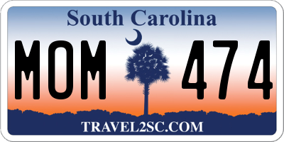 SC license plate MOM474