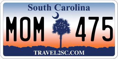 SC license plate MOM475