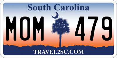 SC license plate MOM479
