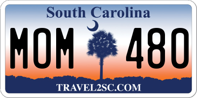 SC license plate MOM480