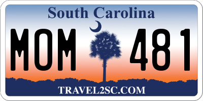 SC license plate MOM481