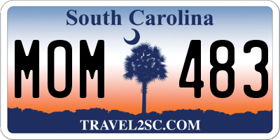 SC license plate MOM483