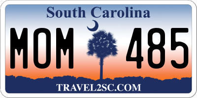 SC license plate MOM485