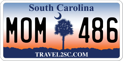 SC license plate MOM486