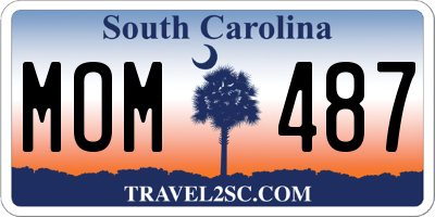 SC license plate MOM487