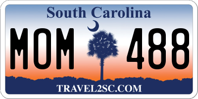 SC license plate MOM488