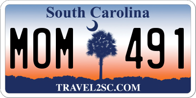 SC license plate MOM491