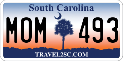 SC license plate MOM493