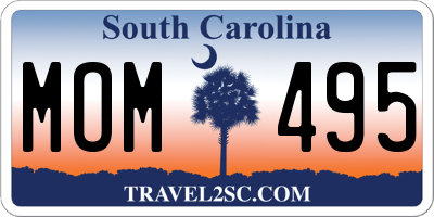 SC license plate MOM495