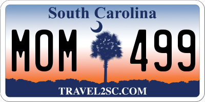 SC license plate MOM499
