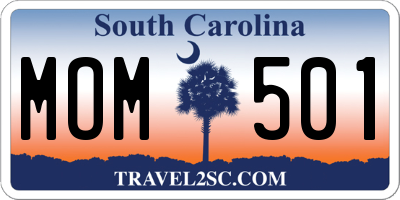 SC license plate MOM501