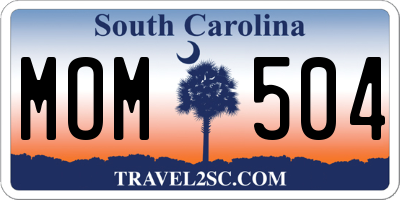 SC license plate MOM504