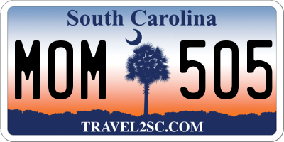 SC license plate MOM505