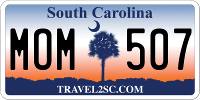 SC license plate MOM507