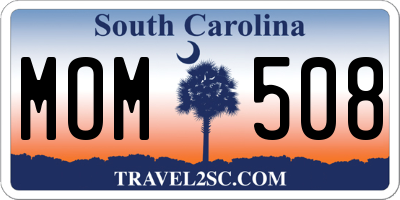 SC license plate MOM508