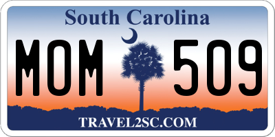 SC license plate MOM509