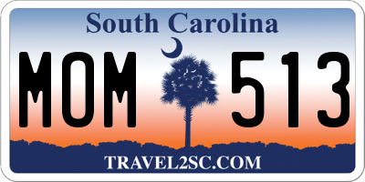 SC license plate MOM513