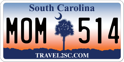 SC license plate MOM514