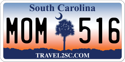 SC license plate MOM516