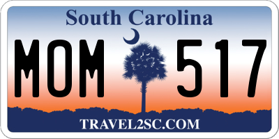 SC license plate MOM517