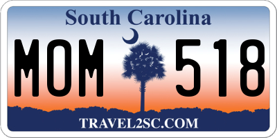 SC license plate MOM518