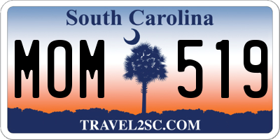 SC license plate MOM519
