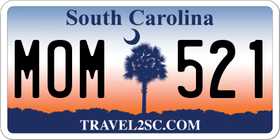 SC license plate MOM521
