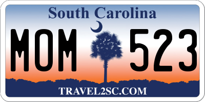 SC license plate MOM523