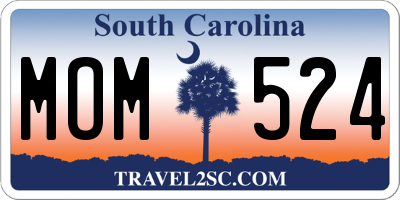 SC license plate MOM524