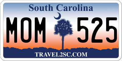 SC license plate MOM525