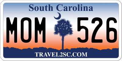 SC license plate MOM526