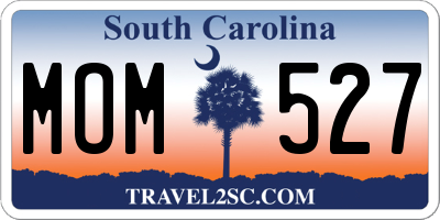 SC license plate MOM527