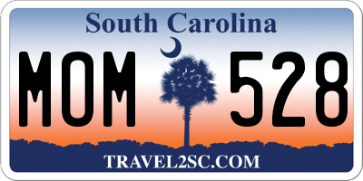SC license plate MOM528
