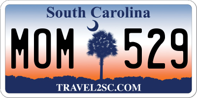SC license plate MOM529