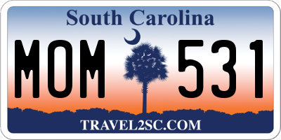SC license plate MOM531