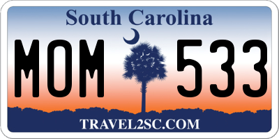 SC license plate MOM533