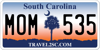 SC license plate MOM535