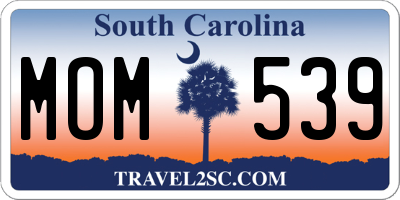 SC license plate MOM539