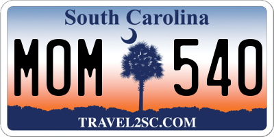 SC license plate MOM540