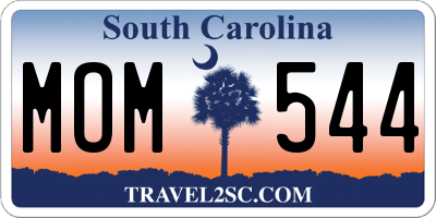 SC license plate MOM544