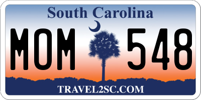 SC license plate MOM548