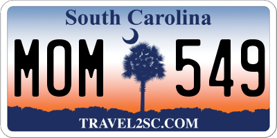 SC license plate MOM549
