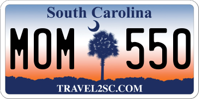SC license plate MOM550