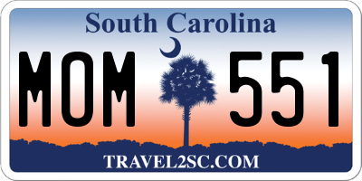 SC license plate MOM551