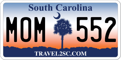 SC license plate MOM552