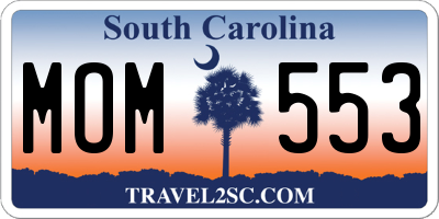 SC license plate MOM553
