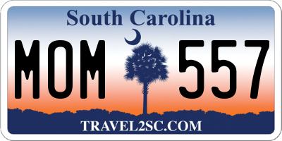 SC license plate MOM557