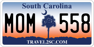 SC license plate MOM558